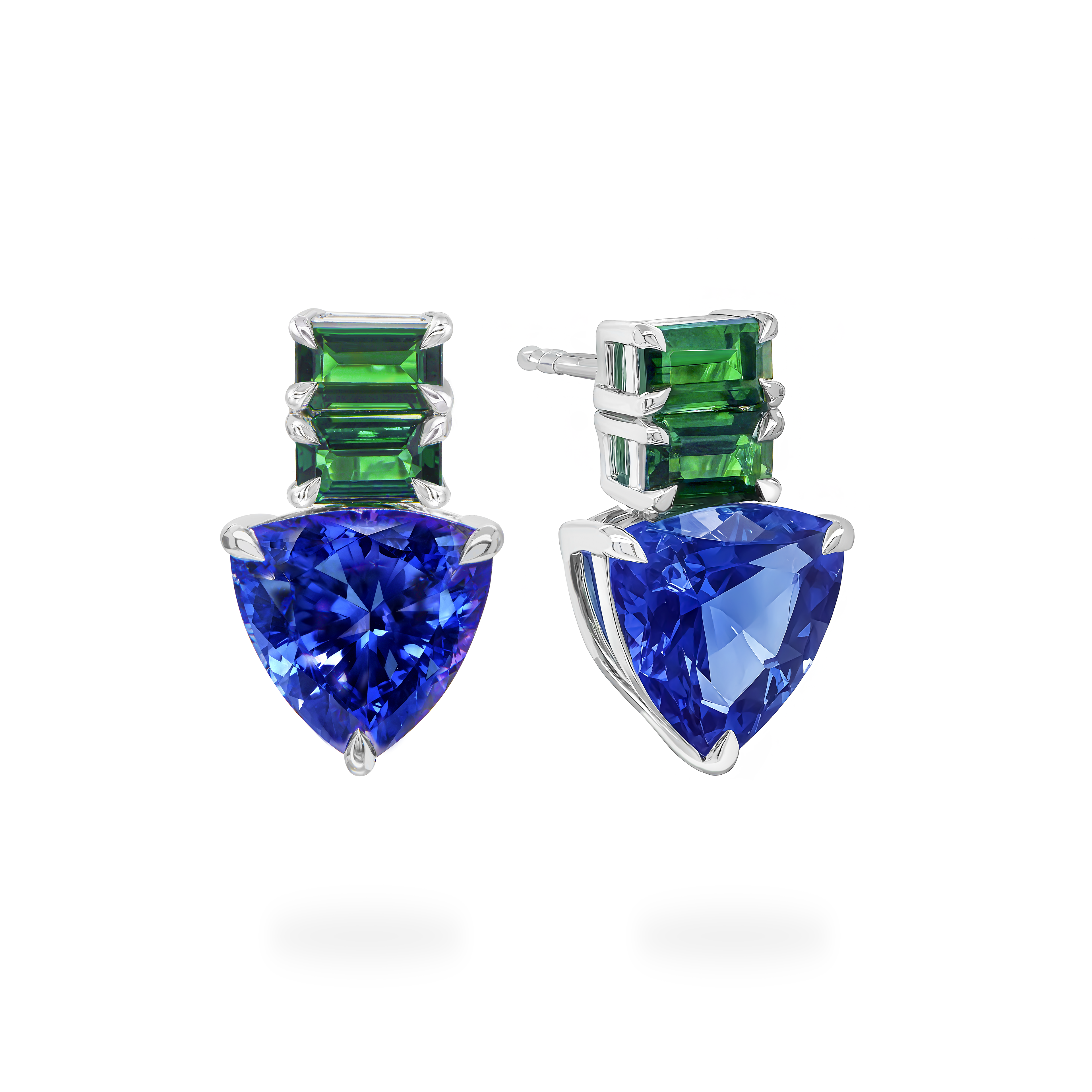 Tanzanite and Tsavorite Dress Earrings