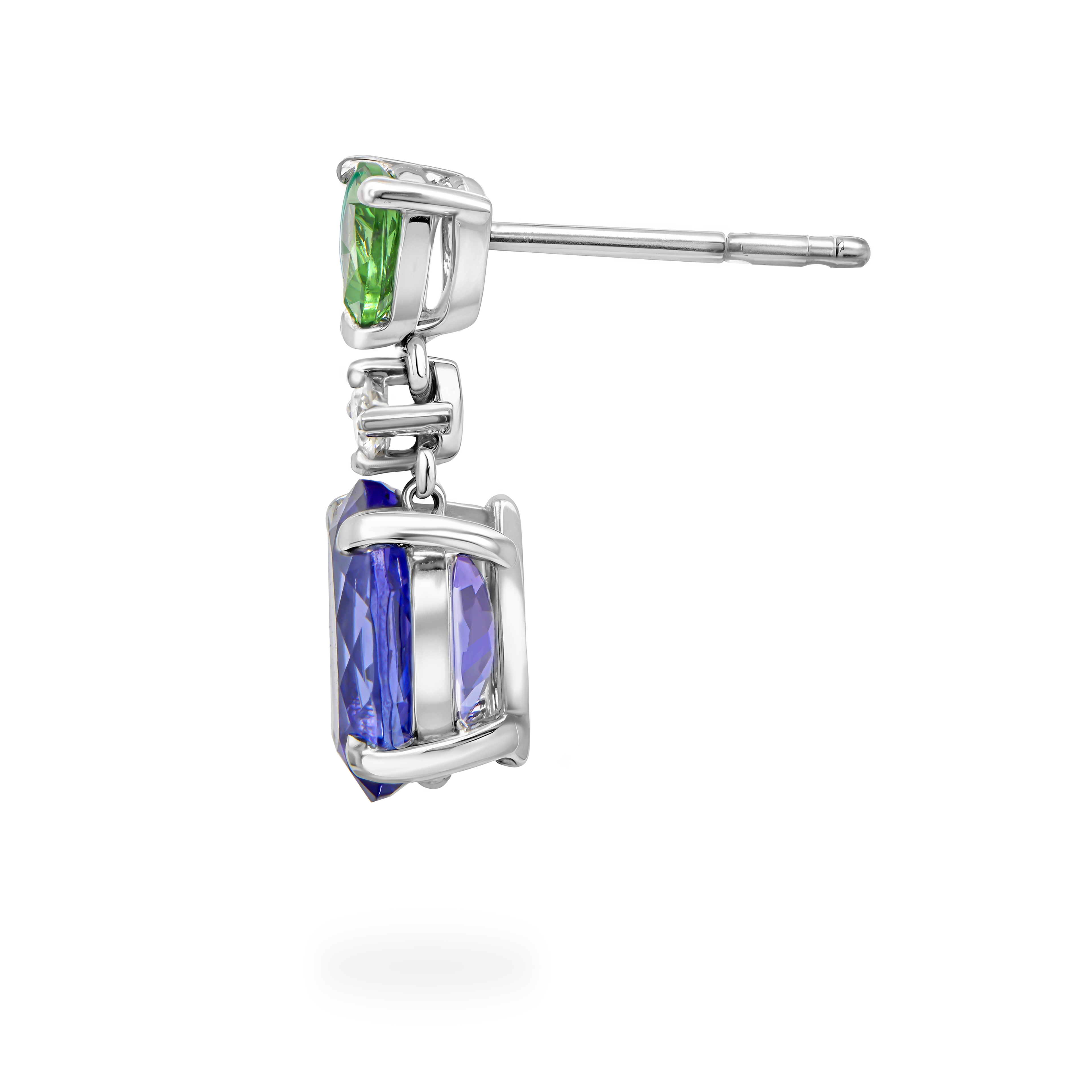 Tanzanite and Tsavorite Drop Earrings