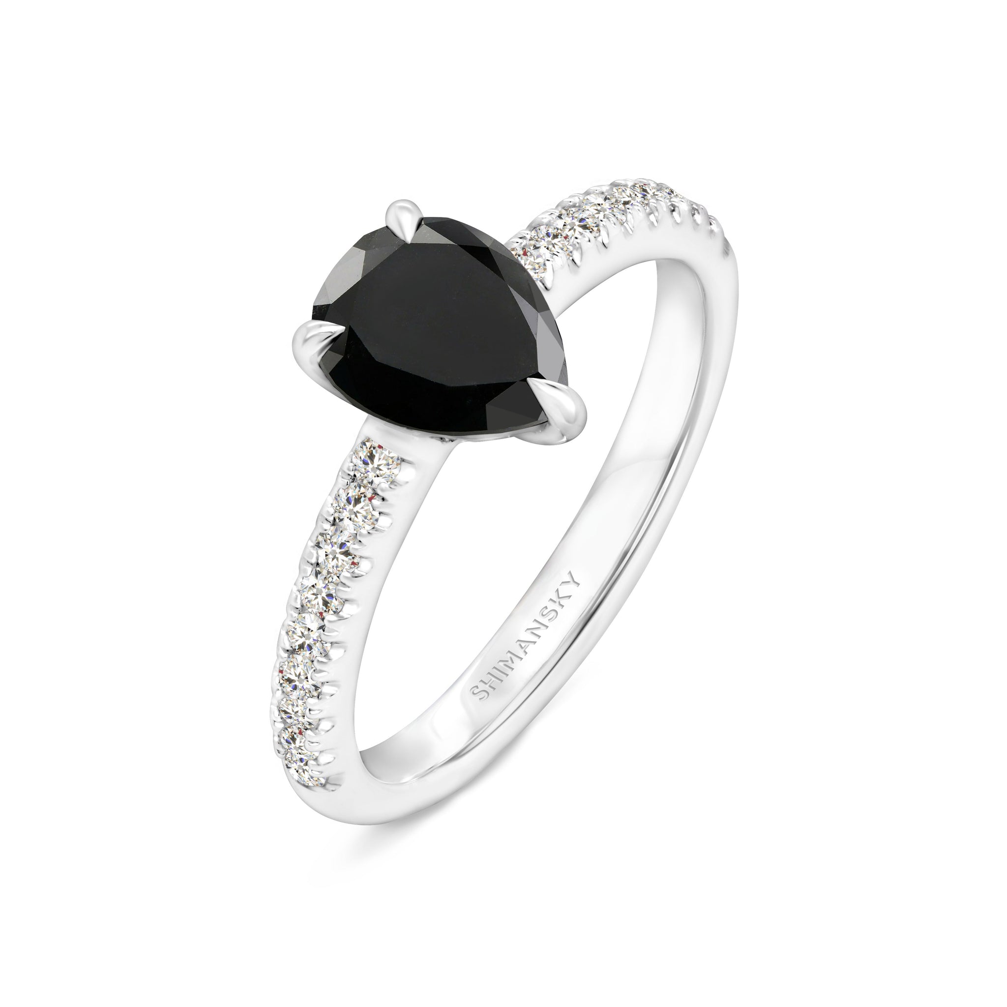 Black Diamond Engagement Ring