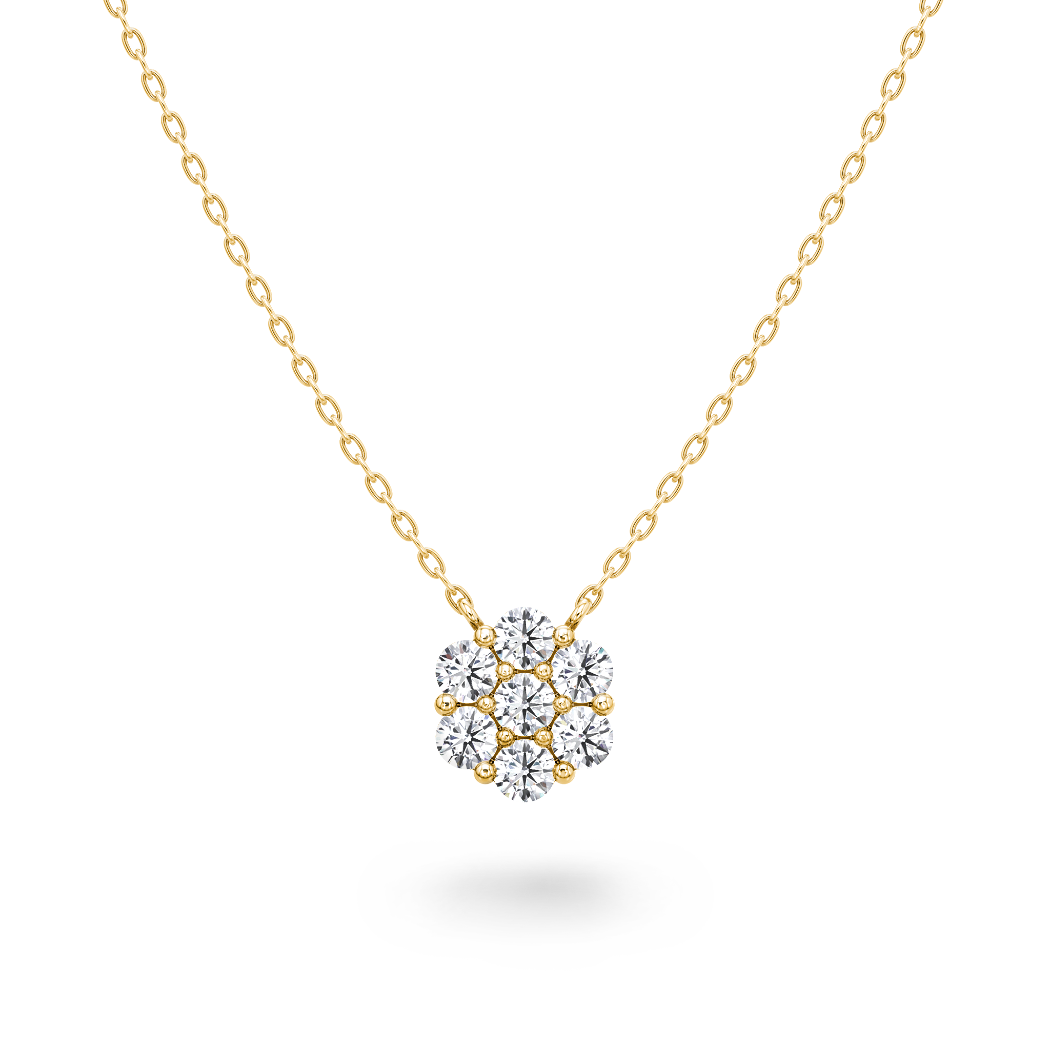 Cluster Diamond Necklace - Front View - Shimansky