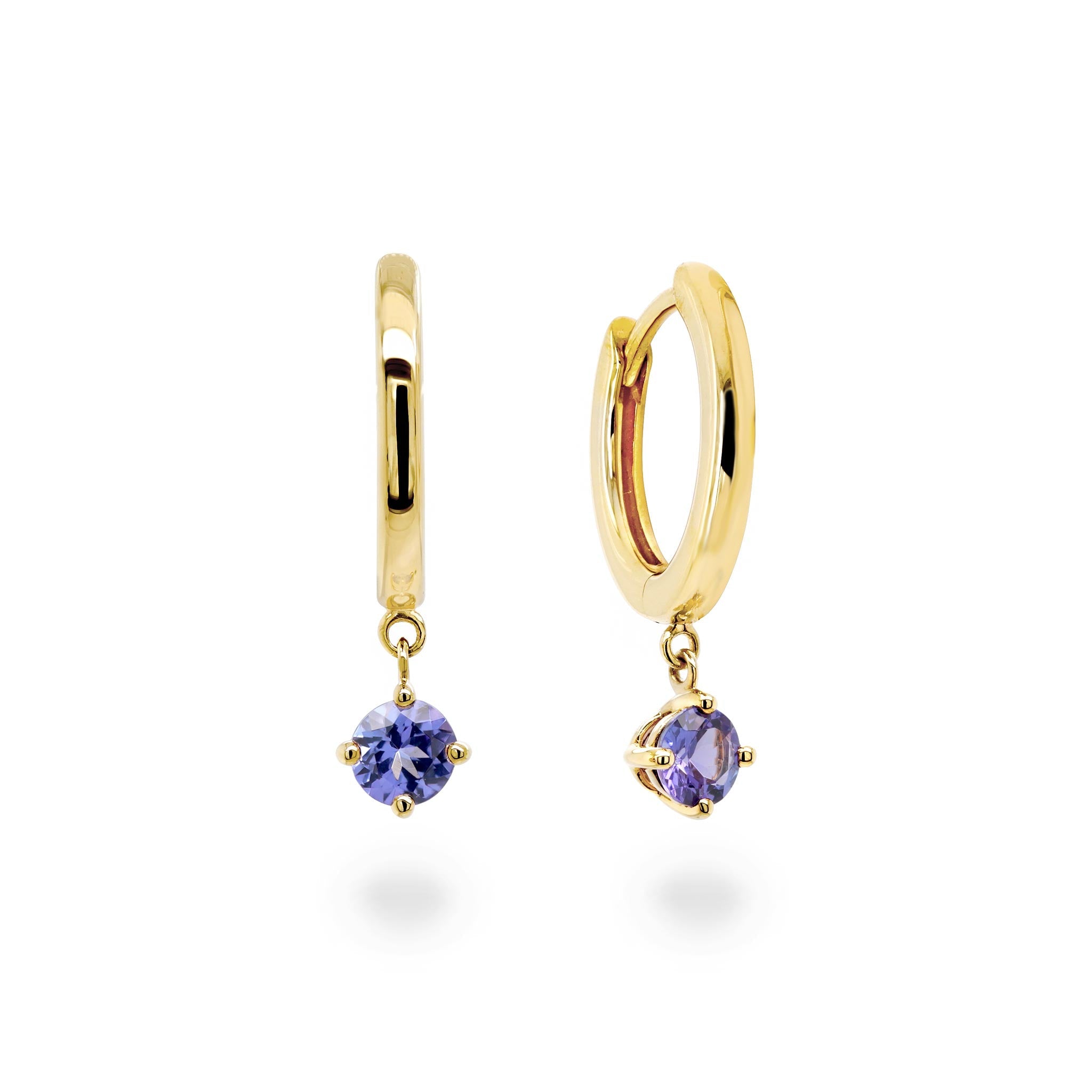 Tanzanite Earrings - Side View - Shimansky