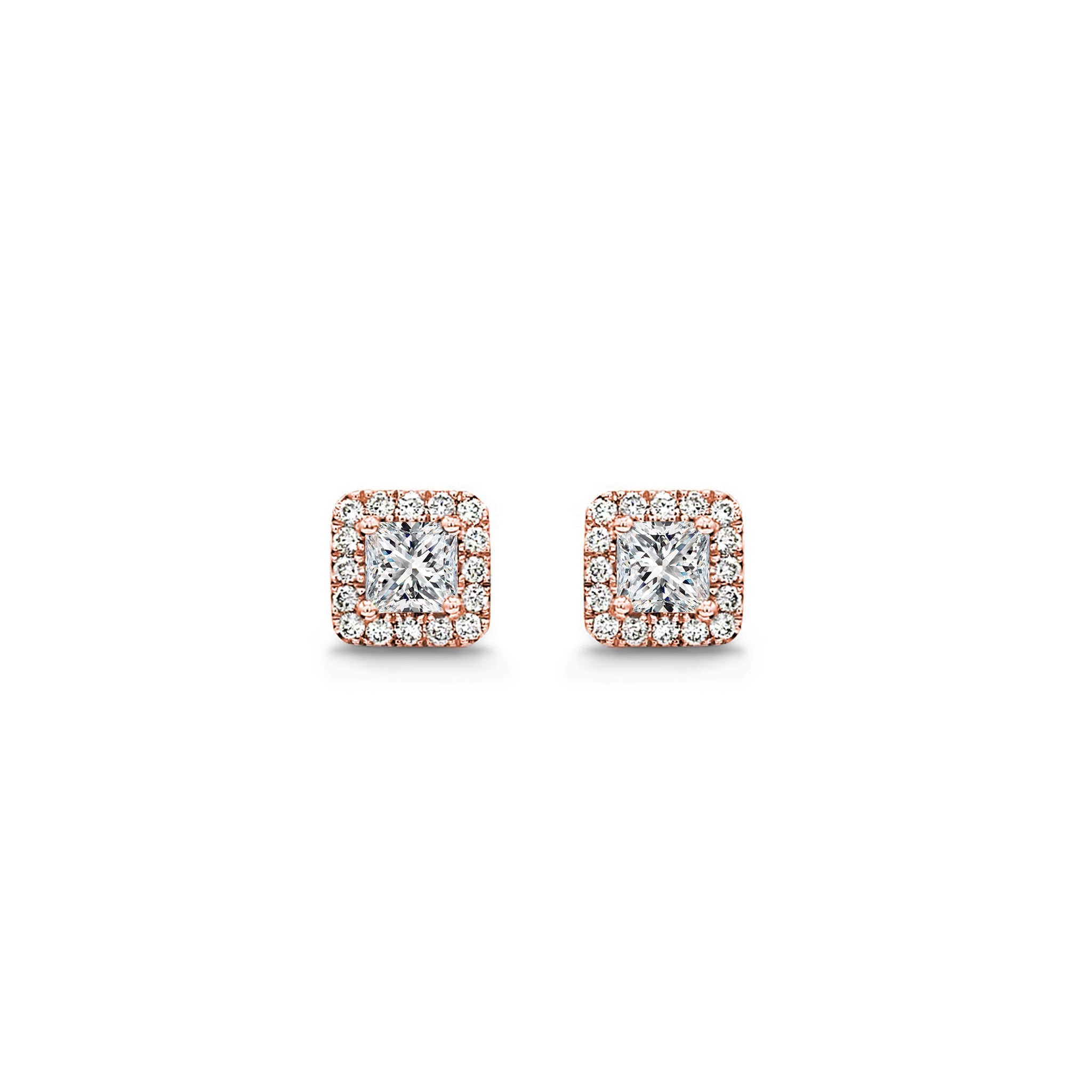 Shimansky - My Girl Diamond Halo Earrings 0.40 Carat Crafted in 18K Rose Gold