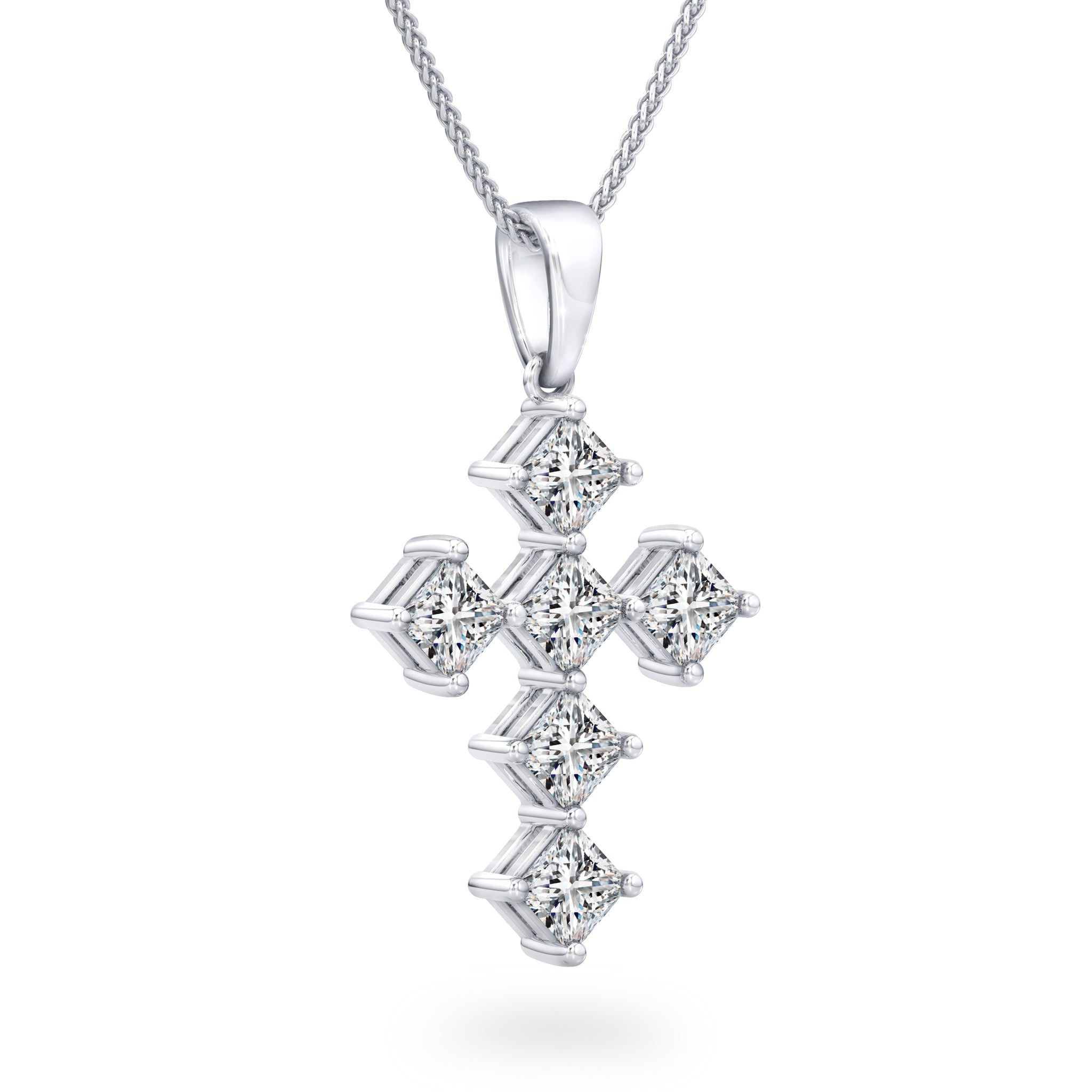 My Girl Diamond Diagonal Cross Pendant