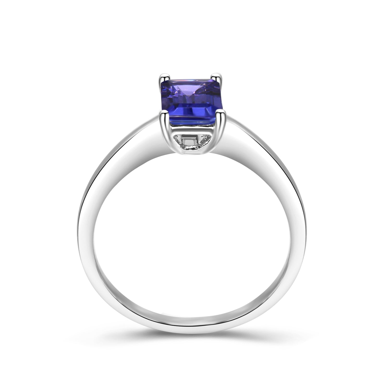 Tanzanite Emerald Shape Solitaire Ring