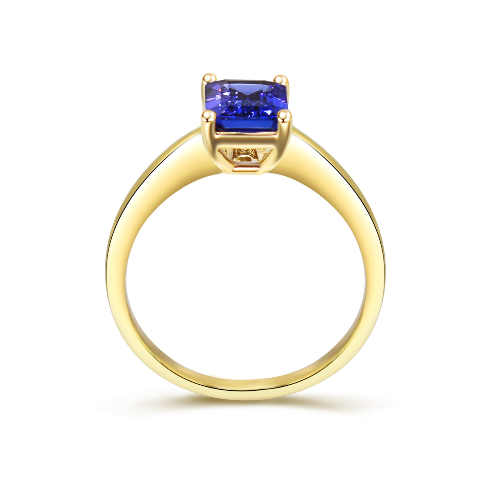 Tanzanite Emerald Shape Solitaire ring