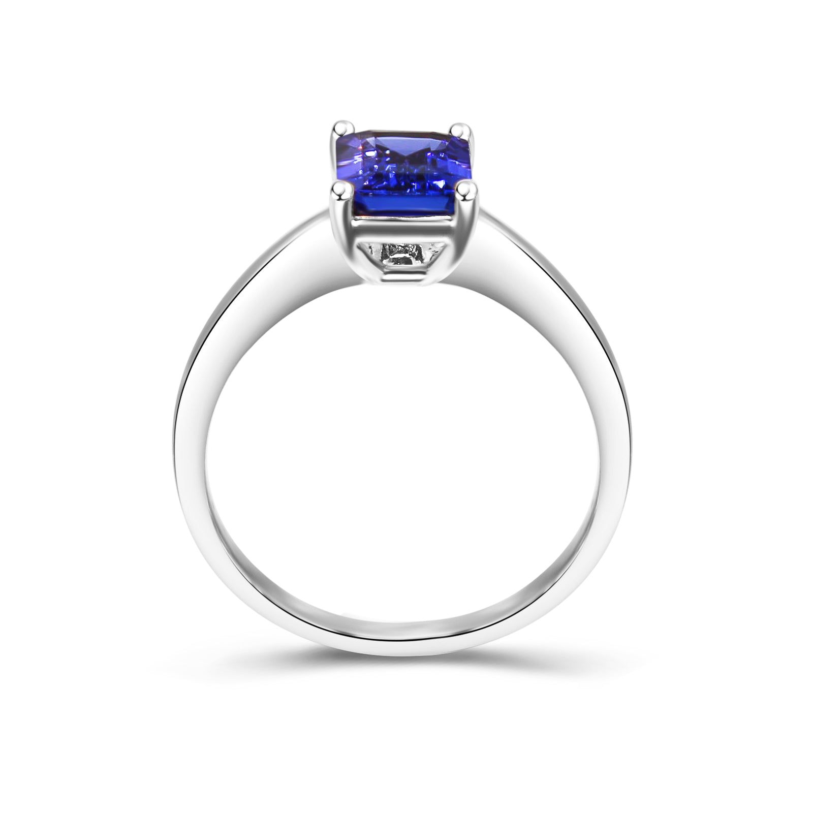 Tanzanite Emerald Shape Solitaire Ring