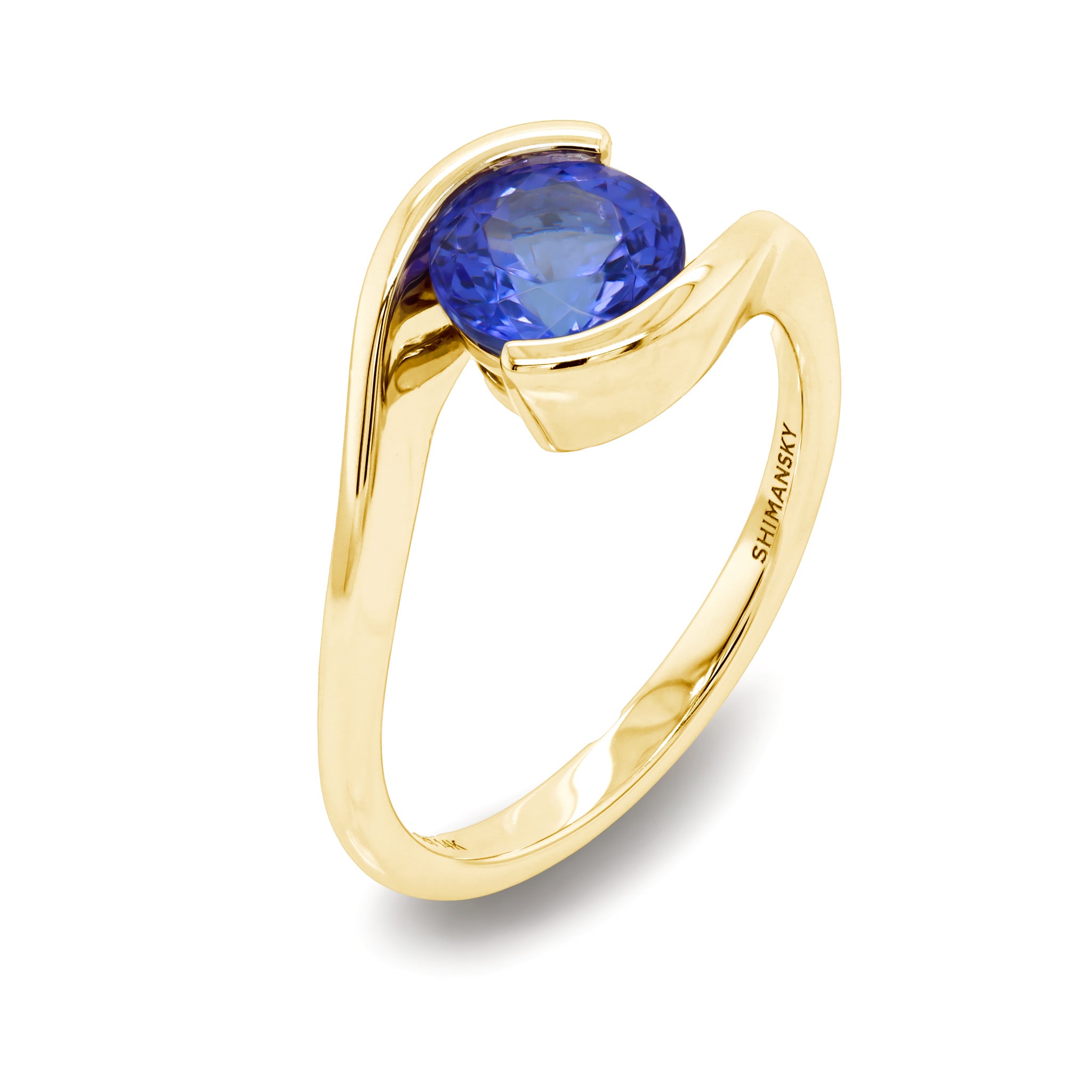 Tanzanite Solitaire Overlap Ring