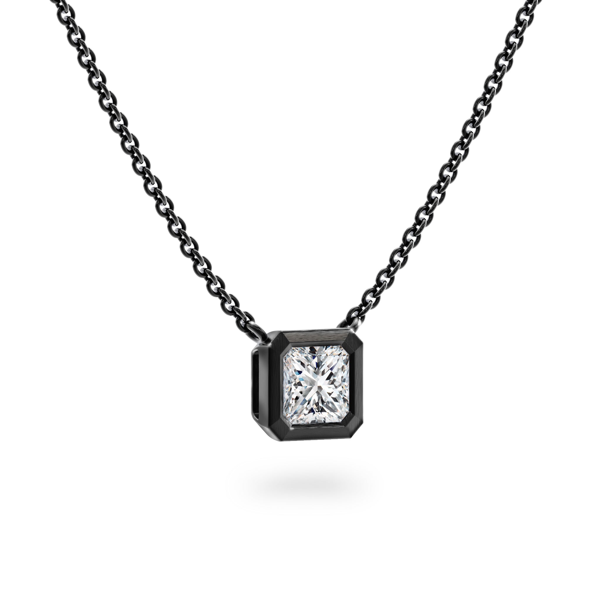 My Girl Diamond Solitaire Tube Set Necklace