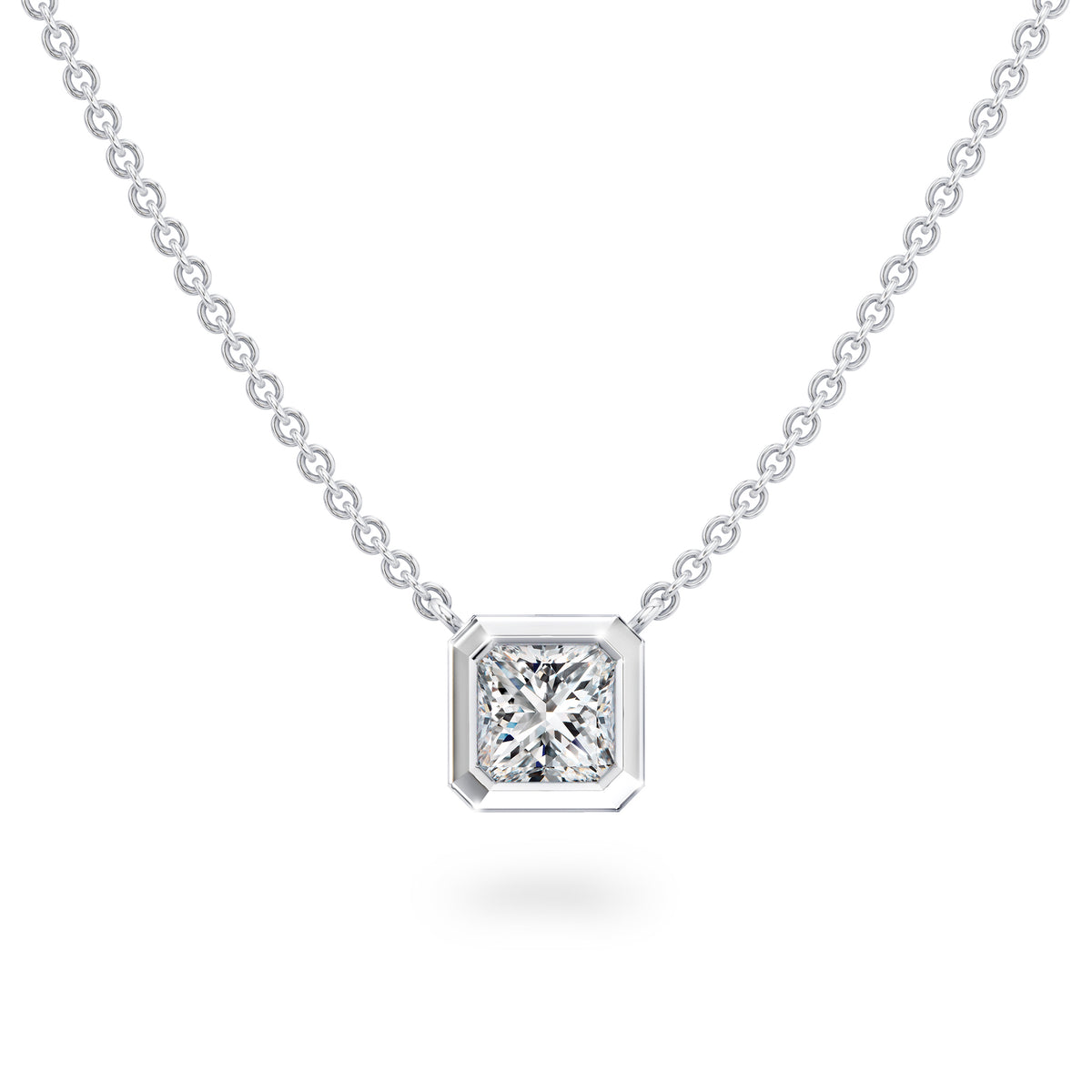 My Girl Diamond Solitaire Tube Set Necklace