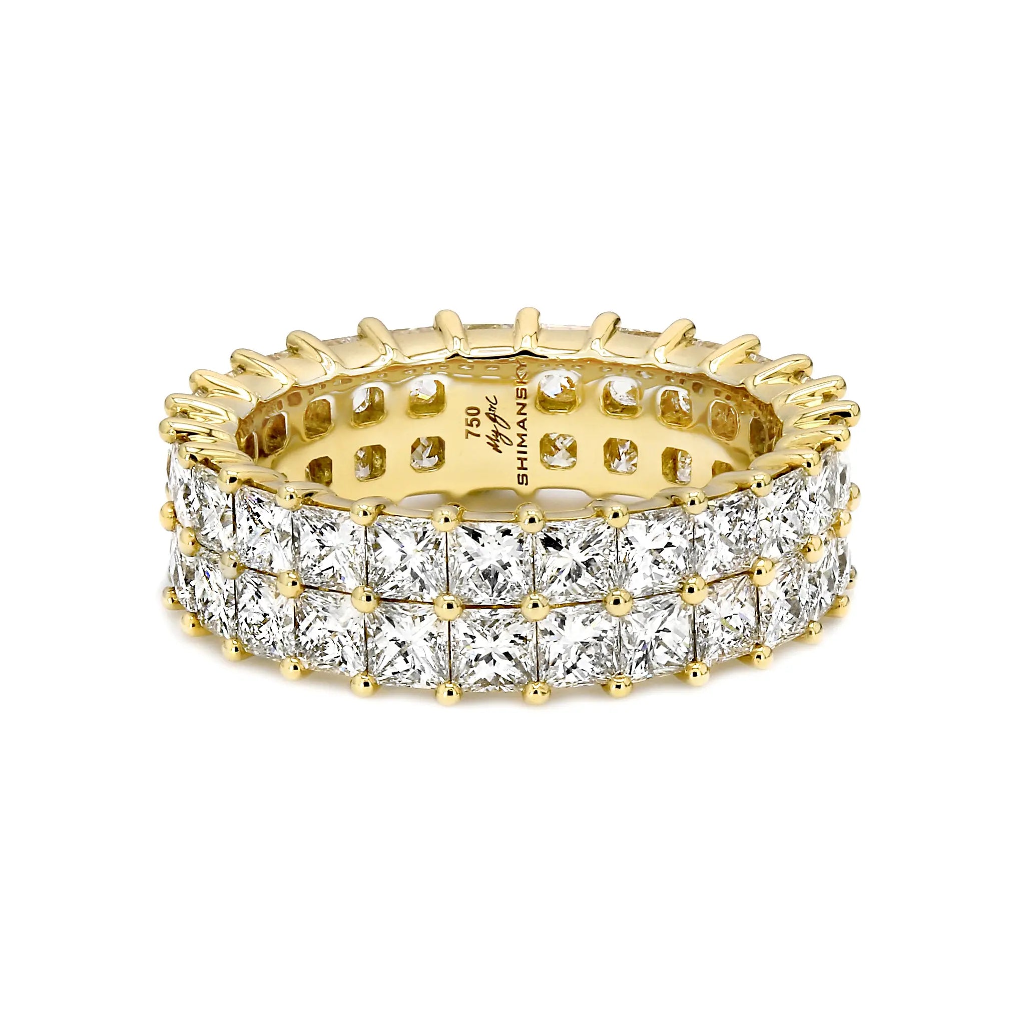 Shimansky - My Girl Claw set 2 Row Full Eternity Diamond Ring 4.20ct Crafted in 18K Yellow Gold