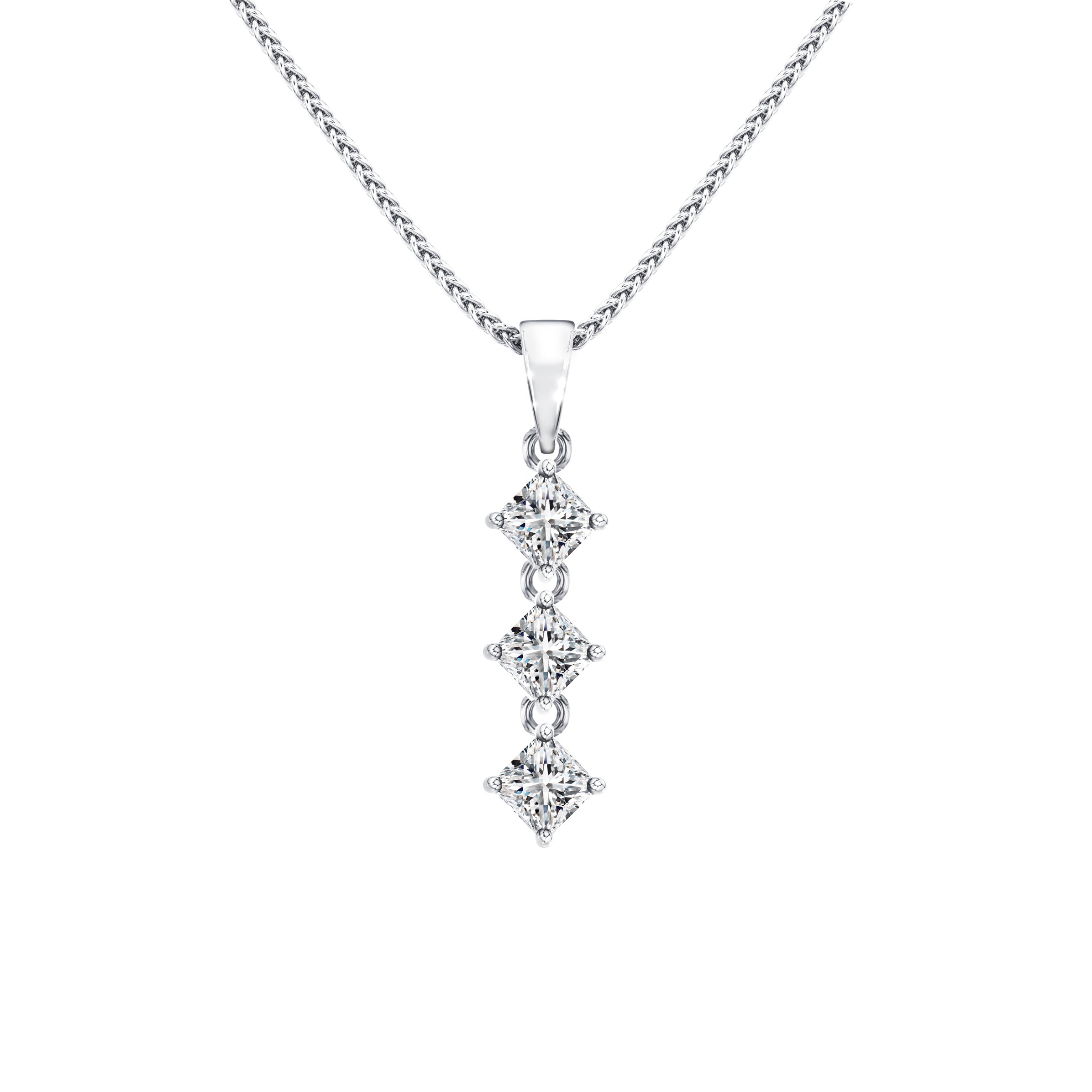 My Girl 3 Drop Diamond Pendant 0.40ct Crafted in 14K White Gold ...